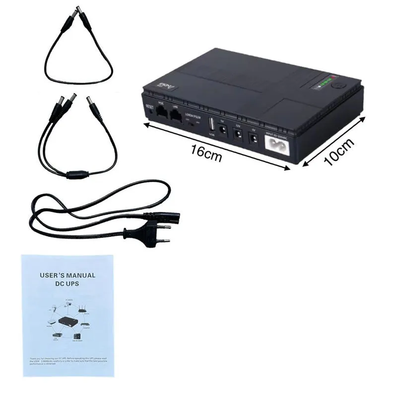 10400 Mah Black Mini Portable Dc Ups