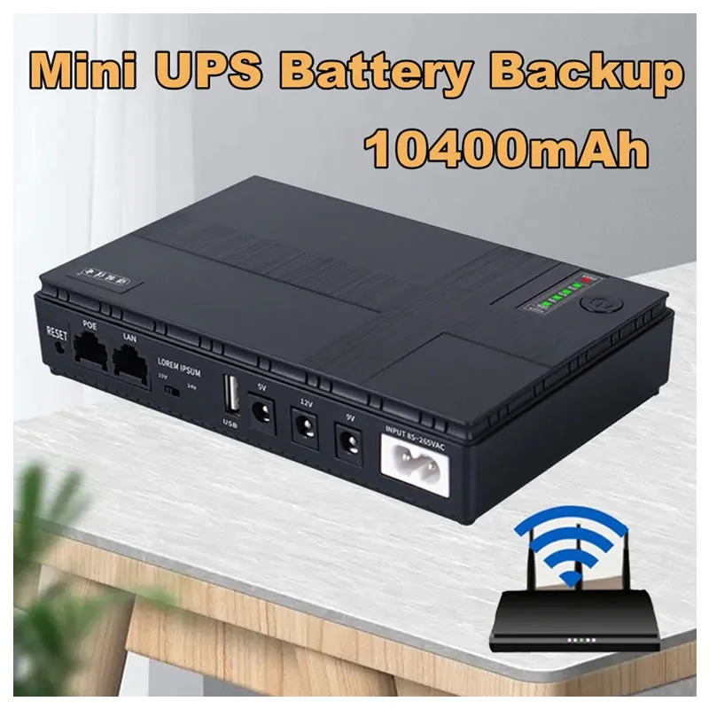 10400 Mah Black Mini Portable Dc Ups