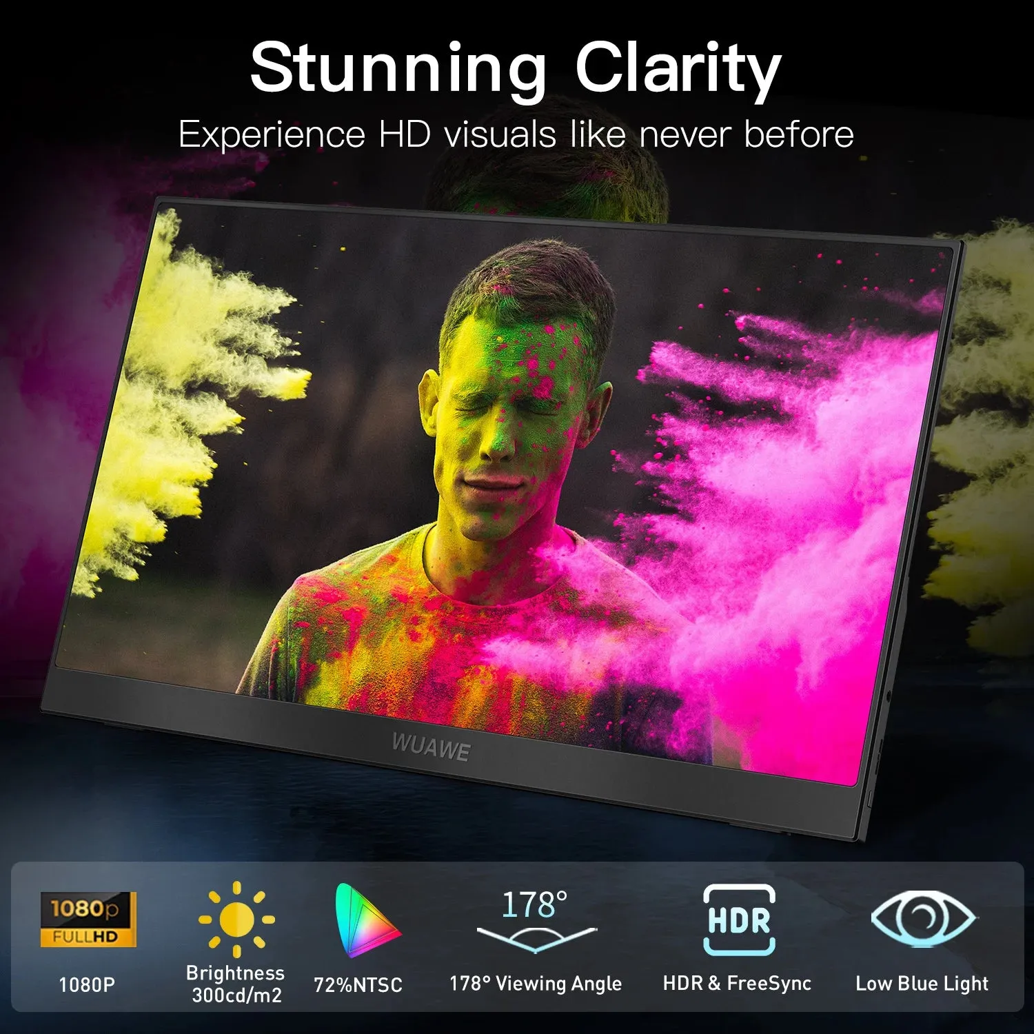 15.6 Inch Portable Monitor for Laptop, 1080P 72 NTSC 100 Srgb USB C HDMI Travel External