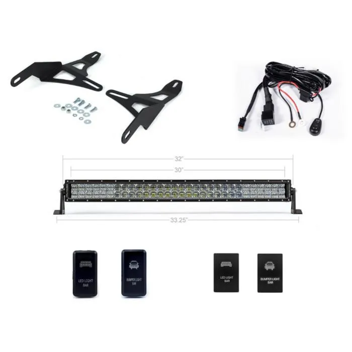 16  Toyota Tacoma 32" LED Bar Lower Bumper Hidden Mounts Combo Kit