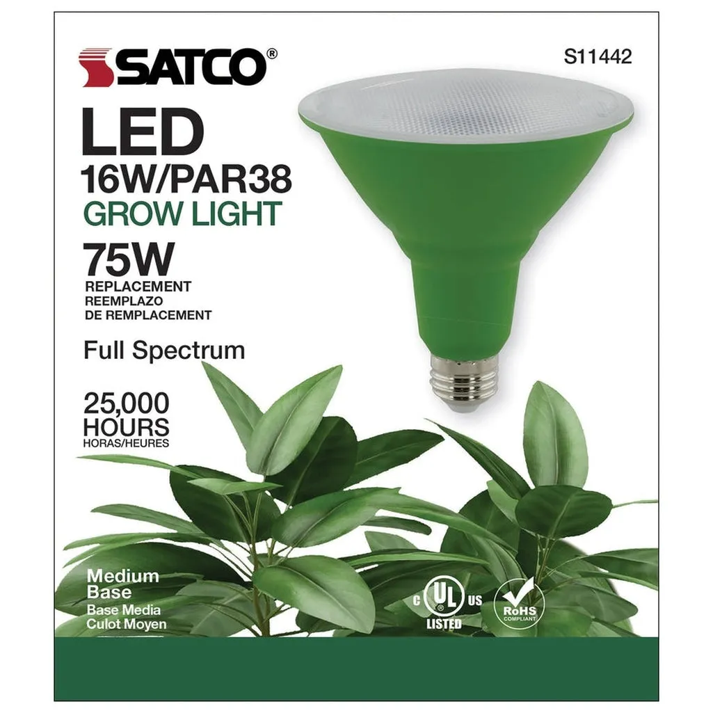 16W - PAR38 LED - Full Spectrum Plant Grow Lamp - Medium Base - 120V