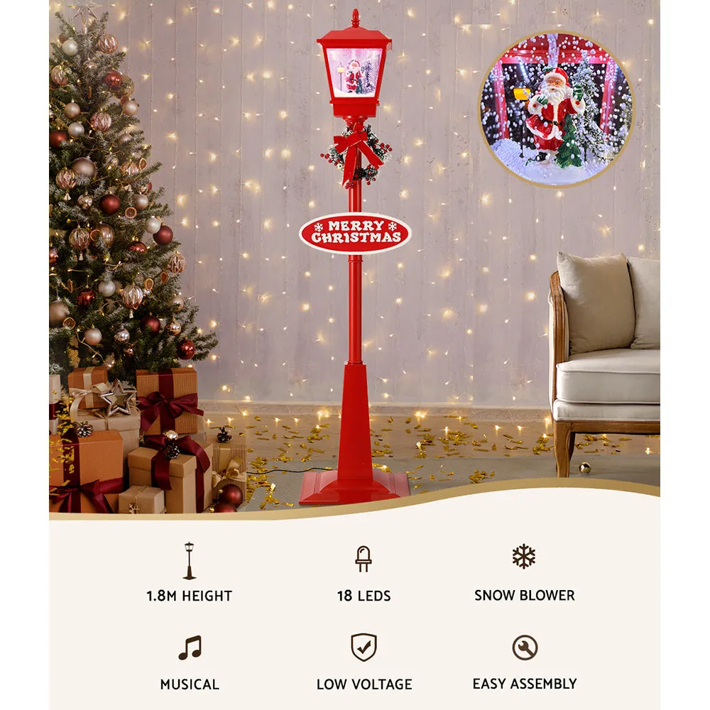 1.8M LED Christmas Lamp Post, Music & Snowfall by Jingle Jollys