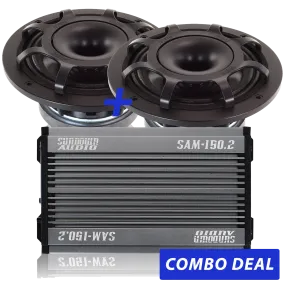 2 BPS-6.5" Powersports Speakers & 1 SAM-150.2 Combo Deal