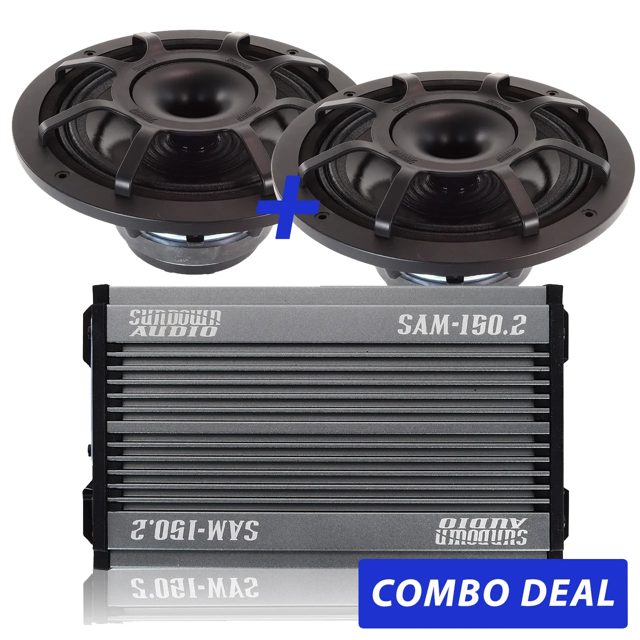 2 BPS-8" Powersports Speakers & 1 SAM-150.2 Combo Deal