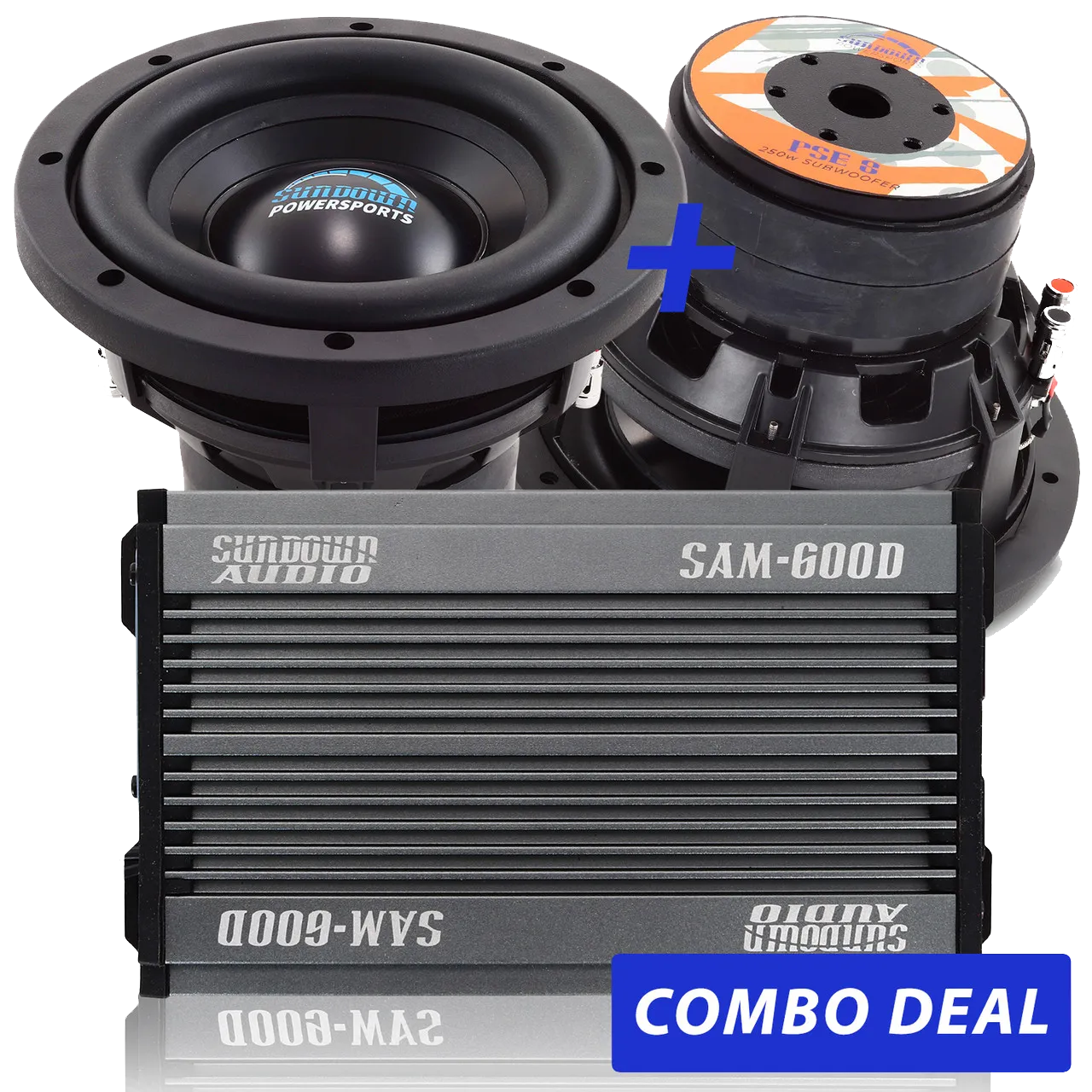 2 PSE-8 8" Powersports Subwoofers & 1 SAM-600.1 Combo Deal