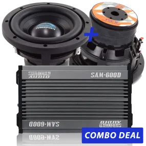 2 PSE-8 8" Powersports Subwoofers & 1 SAM-600.1 Combo Deal