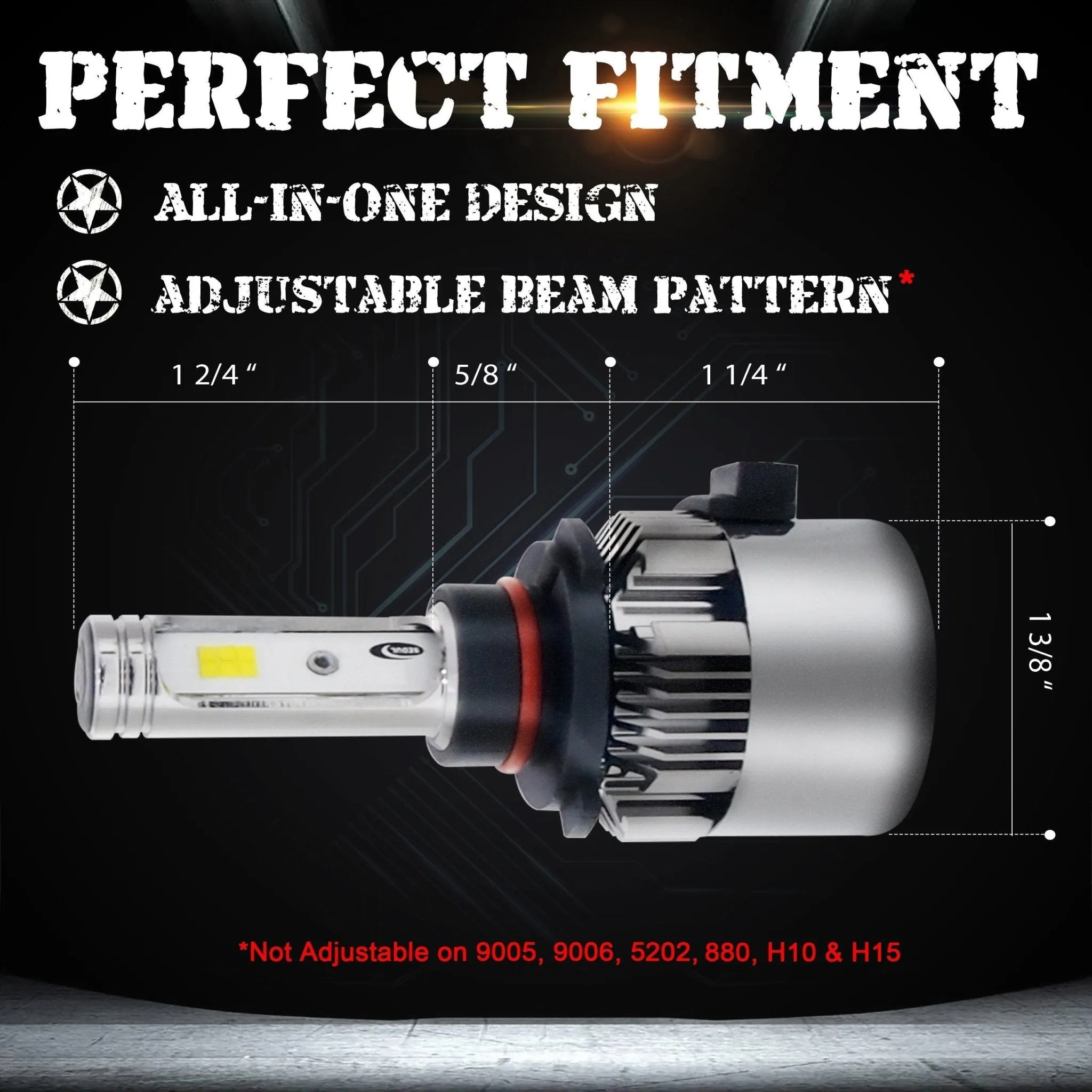 2-Sided Seoul Korean CSP LED Headlight Conversion Kit - CanBUS Error Free & Adjustable Beam Pattern