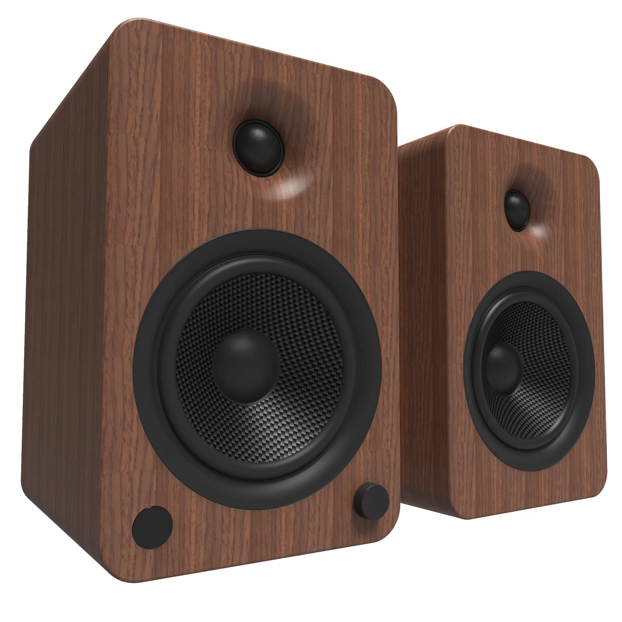 200W Bluetooth Bookshelf Speakers, 5.25" Kevlar Drivers, Phono Preamp   Stands - Kanto YU6