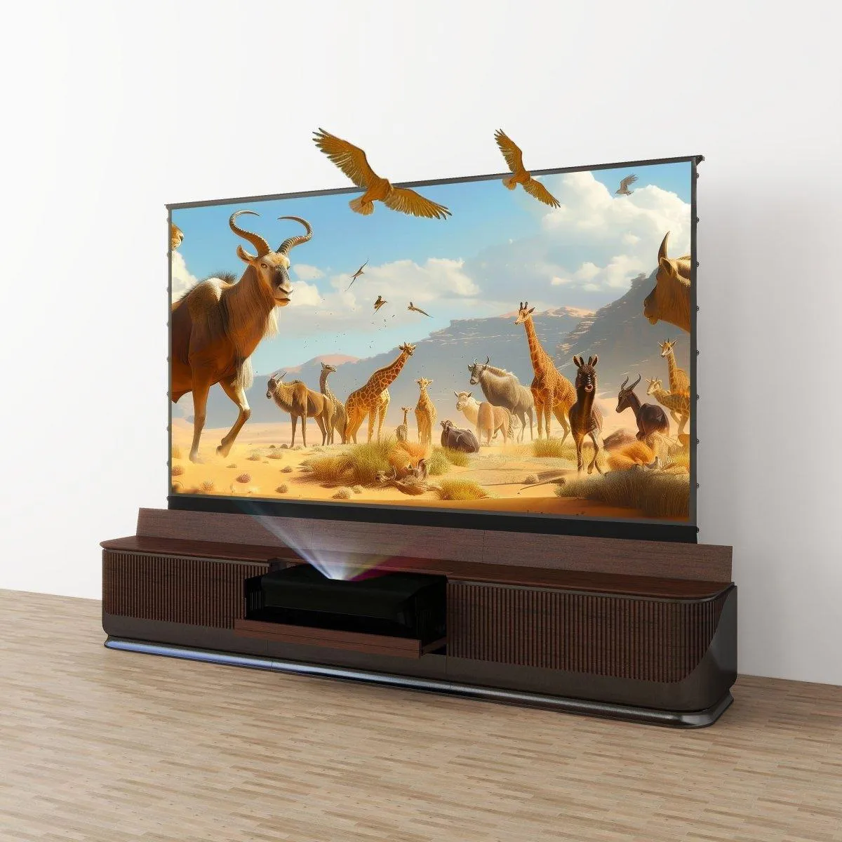 2024 New VIVIDSTORM Fully Concealed Premium Motorized Laser TV Cabinet DUNE-Limited Edition