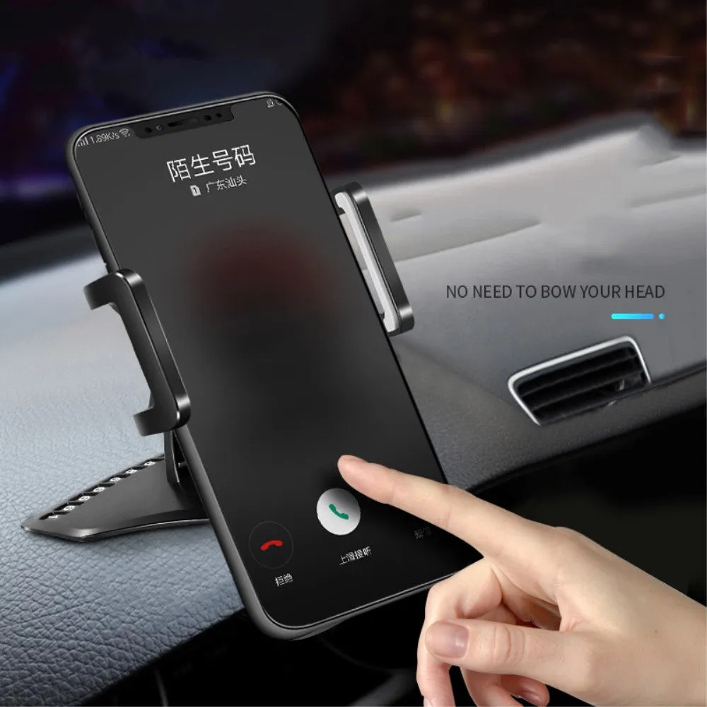 3 in 1 Car GPS Smartphone Holder: Dashboard / Visor Clamp   AC Grid Clip for Huawei Y6 II Compact Dual - Black