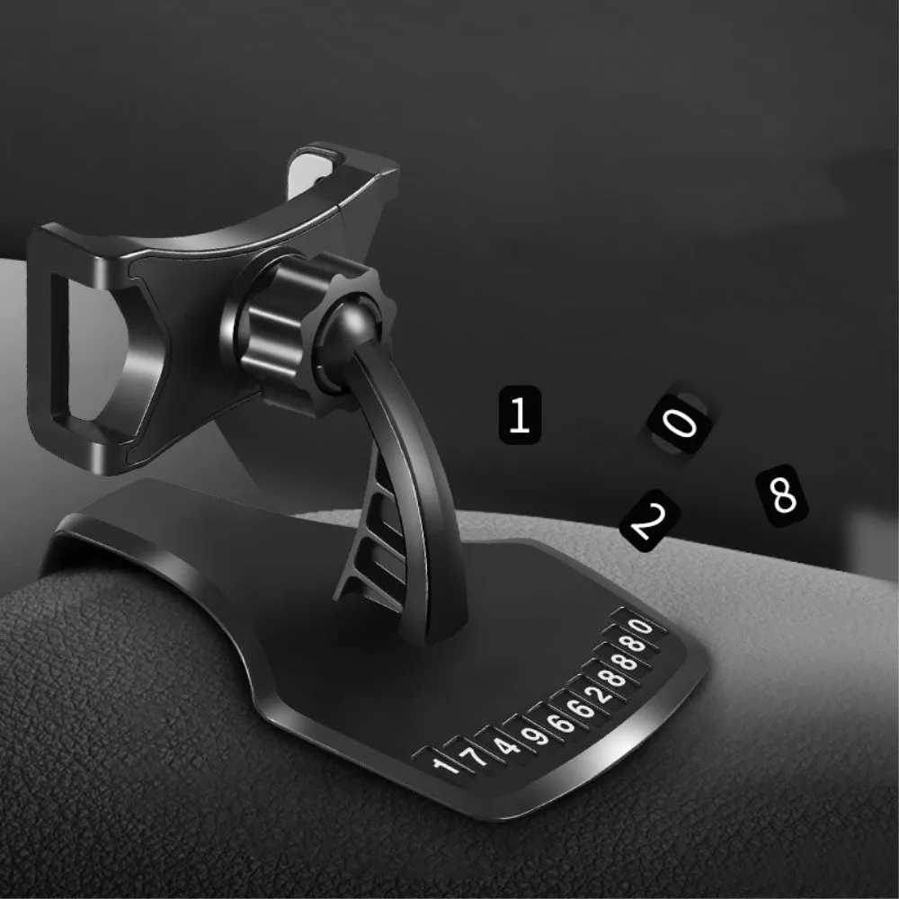 3 in 1 Car GPS Smartphone Holder: Dashboard / Visor Clamp   AC Grid Clip for Huawei Y6 II Compact Dual - Black