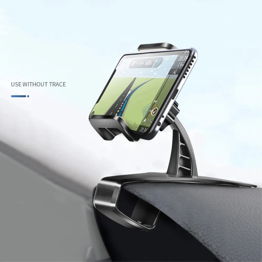 3 in 1 Car GPS Smartphone Holder: Dashboard / Visor Clamp   AC Grid Clip for Huawei Y6 II Compact Dual - Black