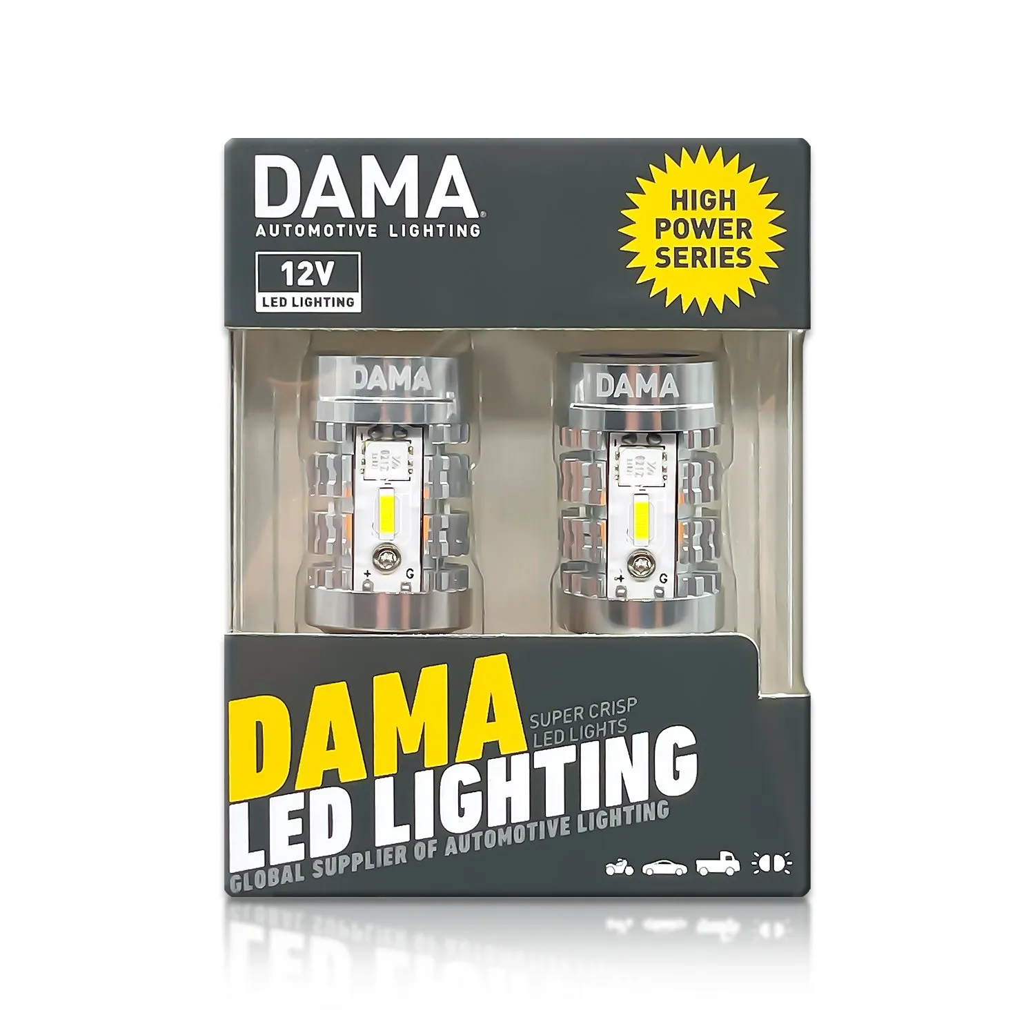 3156: DAMA High Power White / Amber LED Bulbs w/ CANbus | Pack of 2