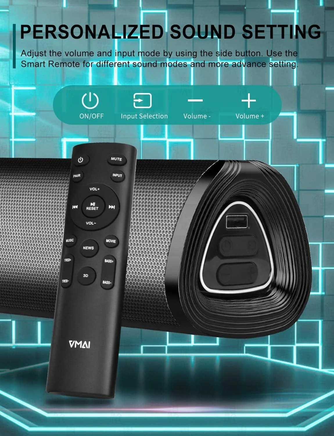 36 INCH TV Sound bar Wired and Wireless Bluetooth 5.0 Speaker for TV