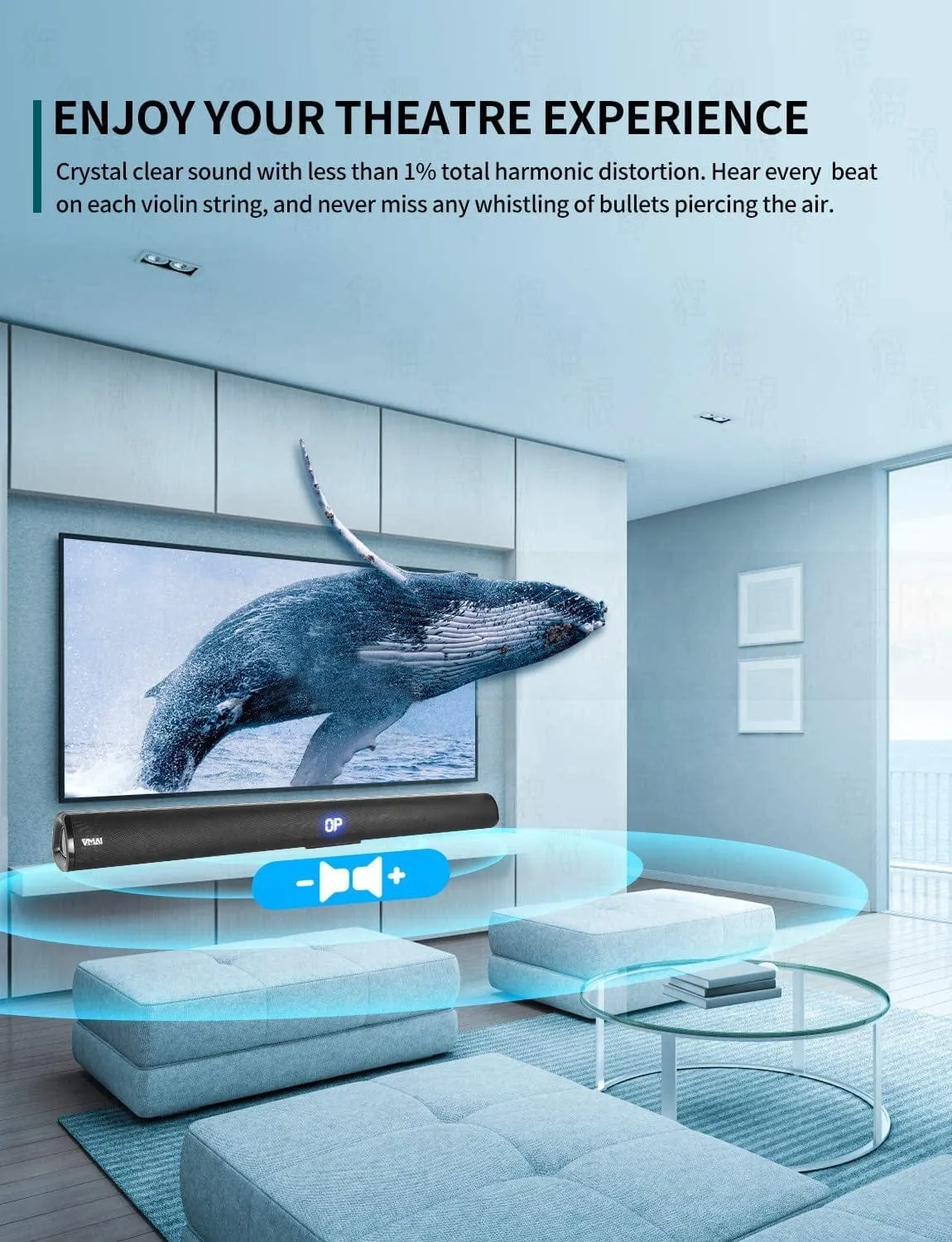 36 INCH TV Sound bar Wired and Wireless Bluetooth 5.0 Speaker for TV