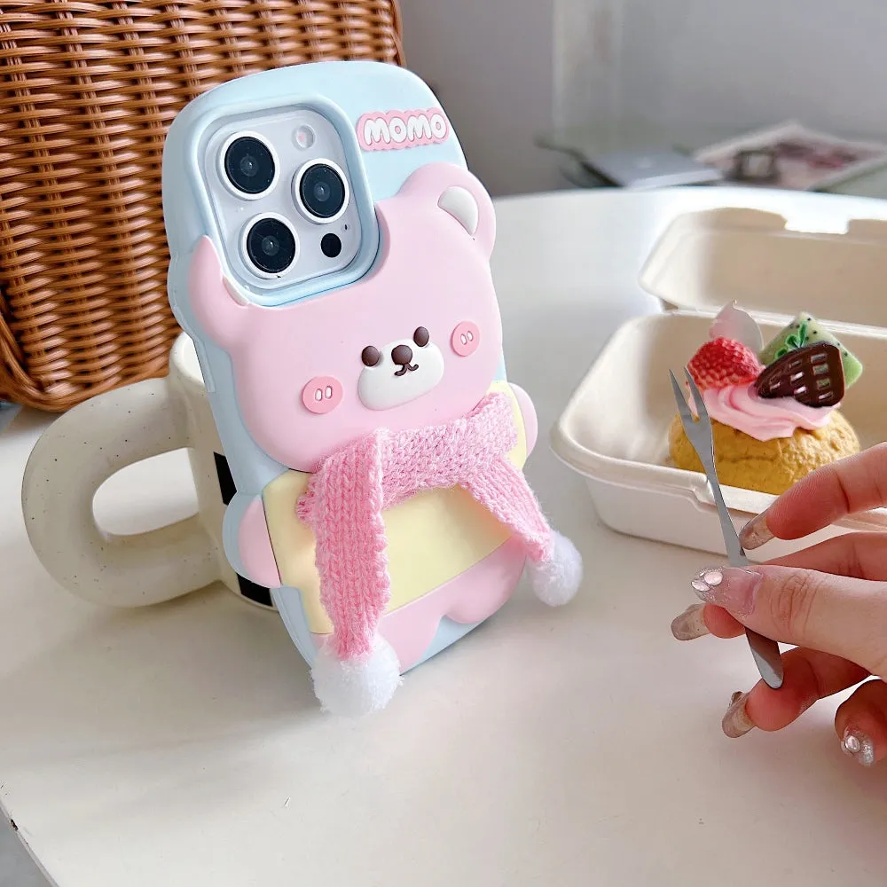 3D Silicone Bear Soft Phone Case - iPhone 16 Pro