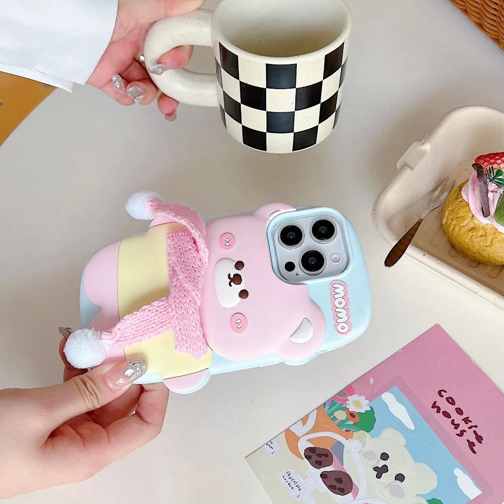 3D Silicone Bear Soft Phone Case - iPhone 16 Pro