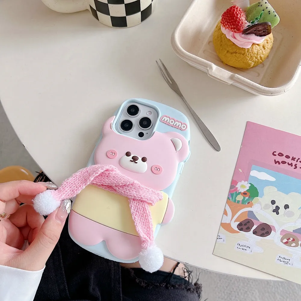 3D Silicone Bear Soft Phone Case - iPhone 16 Pro