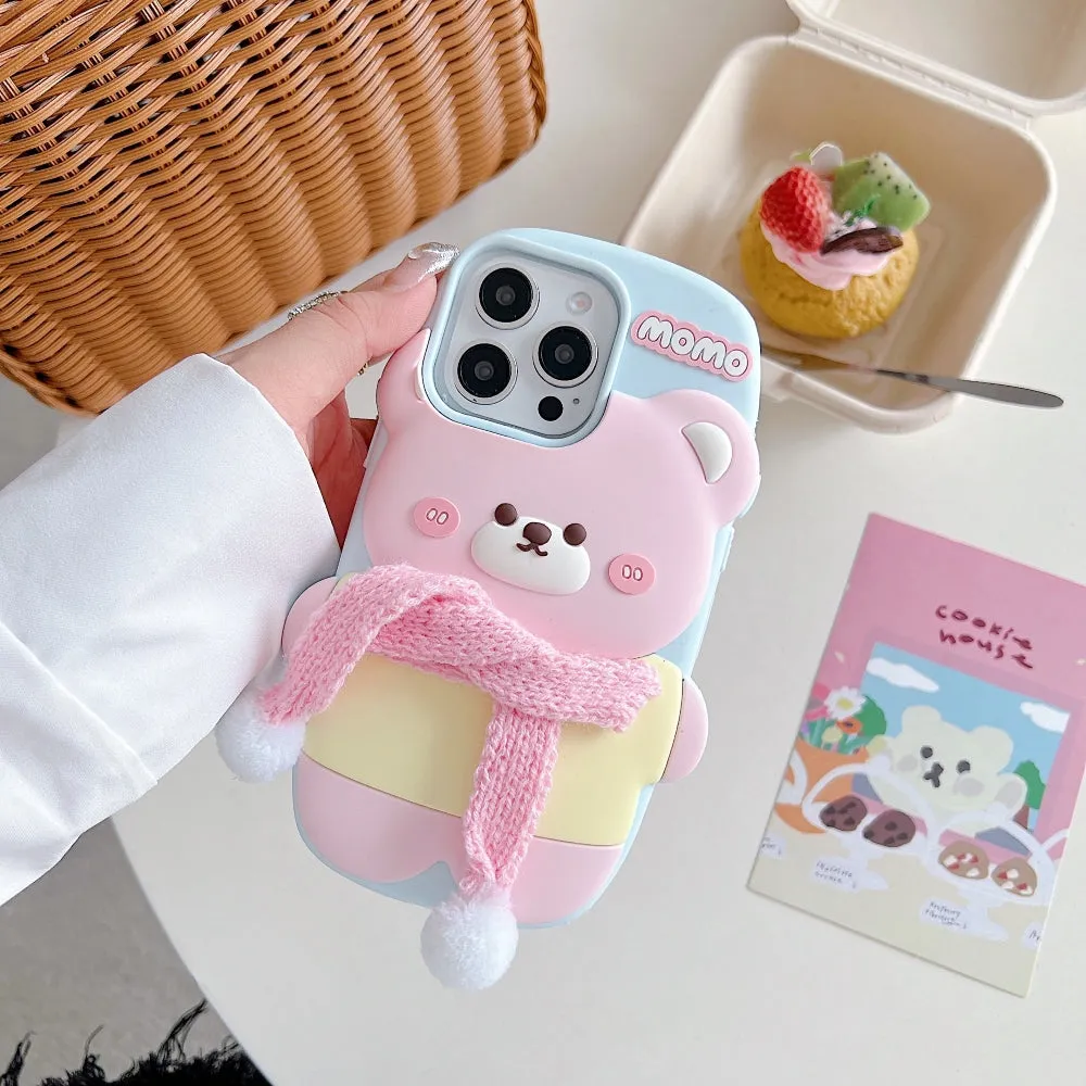3D Silicone Bear Soft Phone Case - iPhone 16 Pro