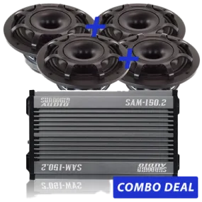 4 BPS-6.5" Powersports Speakers & 1 SAM-150.2 Combo Deal