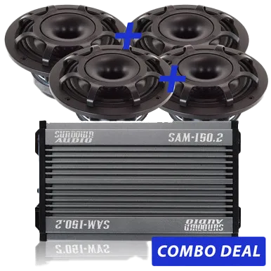 4 BPS-6.5" Powersports Speakers & 1 SAM-150.2 Combo Deal