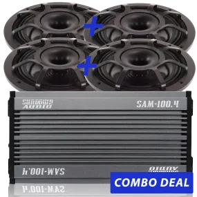 4 BPS-8" Powersports Speakers & 1 SAM-100.4 Combo Deal