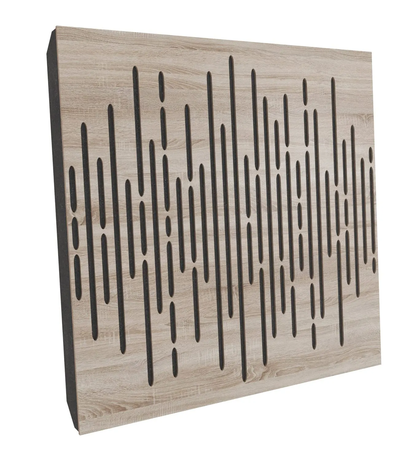 (4 Pack) Sound Absorption-Diffuse Acoustic Panel «Wave» for rec.studio | Wood laminated: (Sonoma)