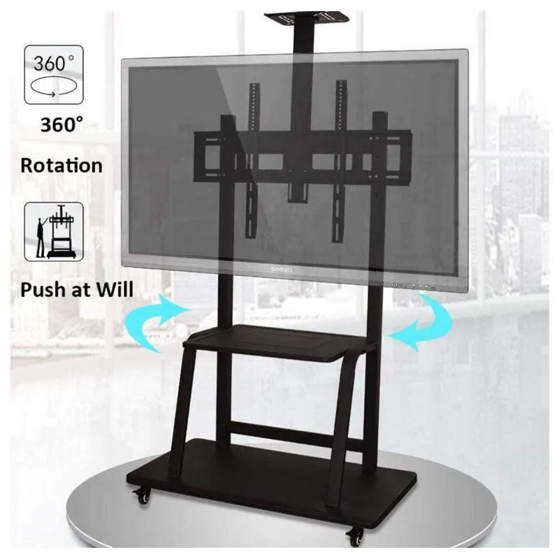 60''- 100'' Heavy Duty Rolling Floor TV Mount Trolley Stand XF0645