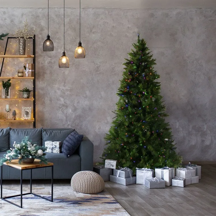 6.5-Ft. Canyon Pine Christmas Tree with Multi-Color LED String Lights