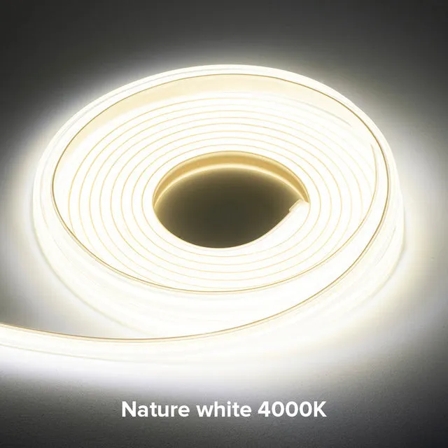 AC220V FCOB LED Light Strip Cold Nature Warm White High Brightness Density 288 420 Leds Safety Flexible IP65