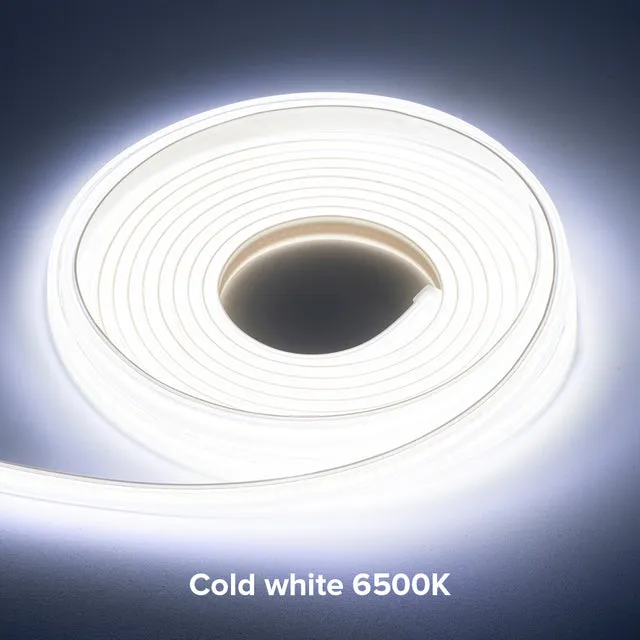 AC220V FCOB LED Light Strip Cold Nature Warm White High Brightness Density 288 420 Leds Safety Flexible IP65