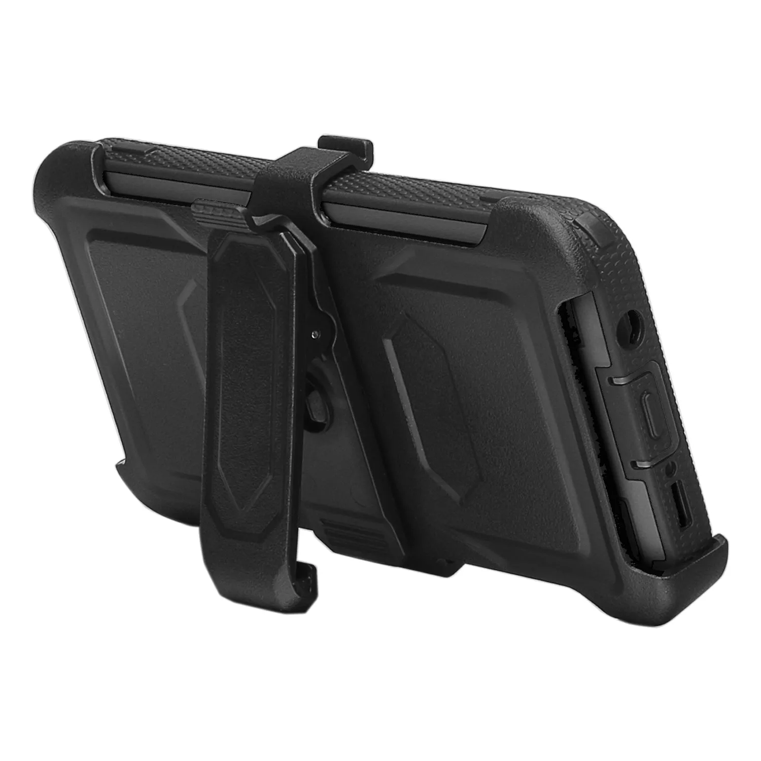 Alcatel 3V (2019) Case, Triple Protection 3-1 w/ Built in Screen Protector Heavy Duty Holster Shell Combo Clip Cover - Black