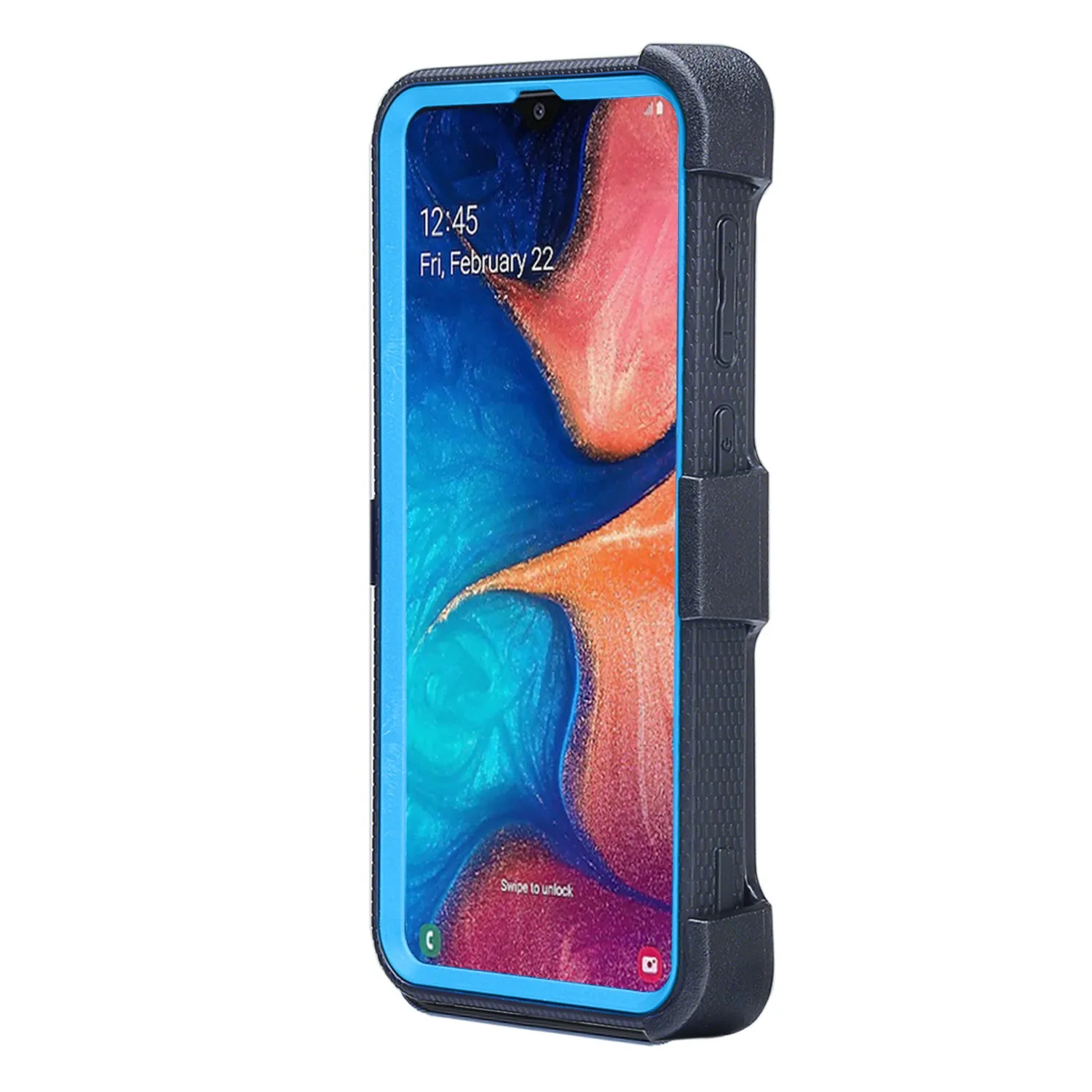 Alcatel 3V (2019) Case, Triple Protection 3-1 w/ Built in Screen Protector Heavy Duty Holster Shell Combo Clip Cover - Blue