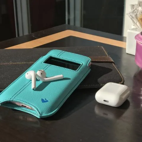Apple iPhone 13 Pro Max Wallet Case in Teal Blue Vegan Leather | Screen Cleaning Sanitizing Lining | Smart Window