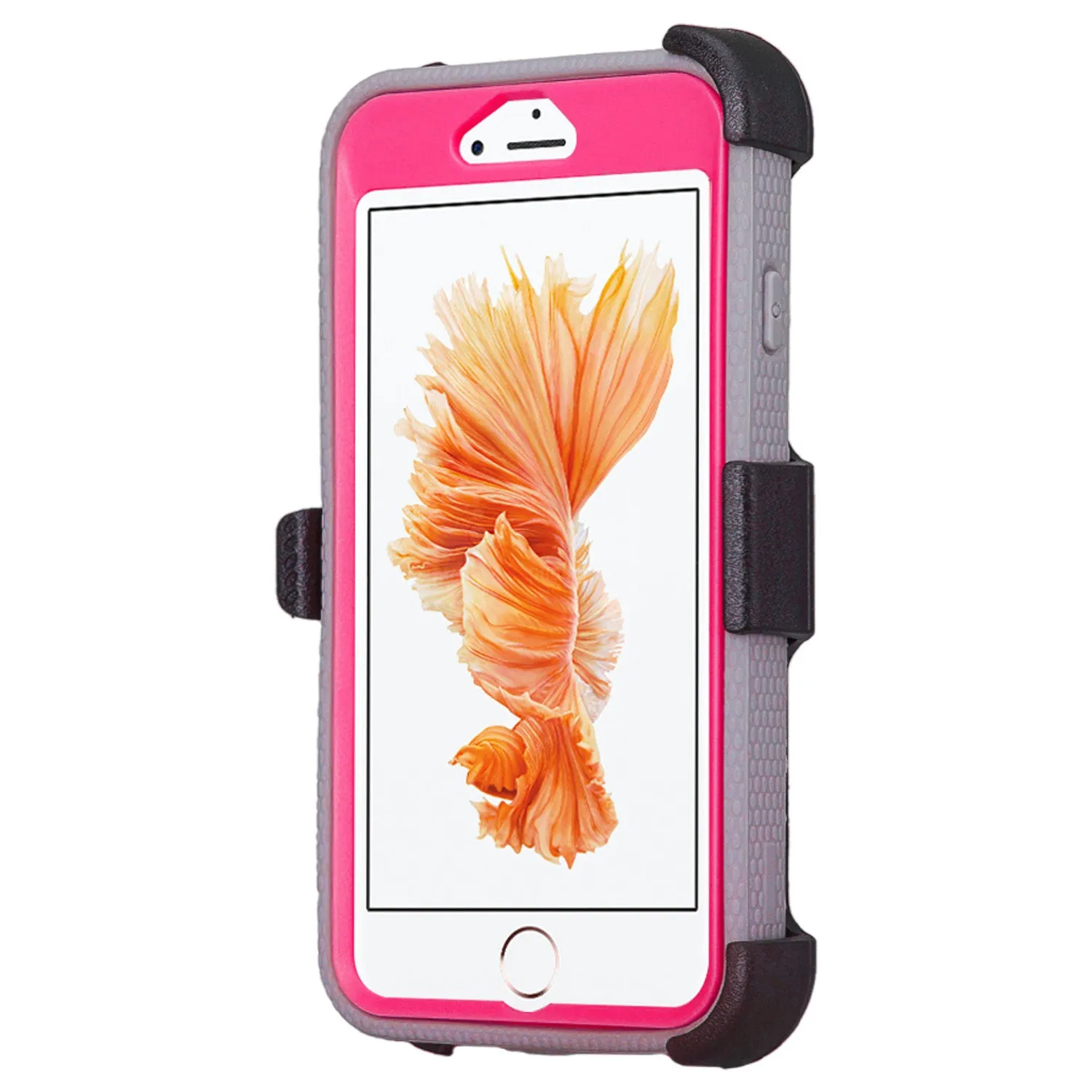 Apple iPhone 7 Case, Triple Protection 3-in-1 Heavy Duty Holster Shell Combo Case Cover for iPhone 7 - Hot Pink