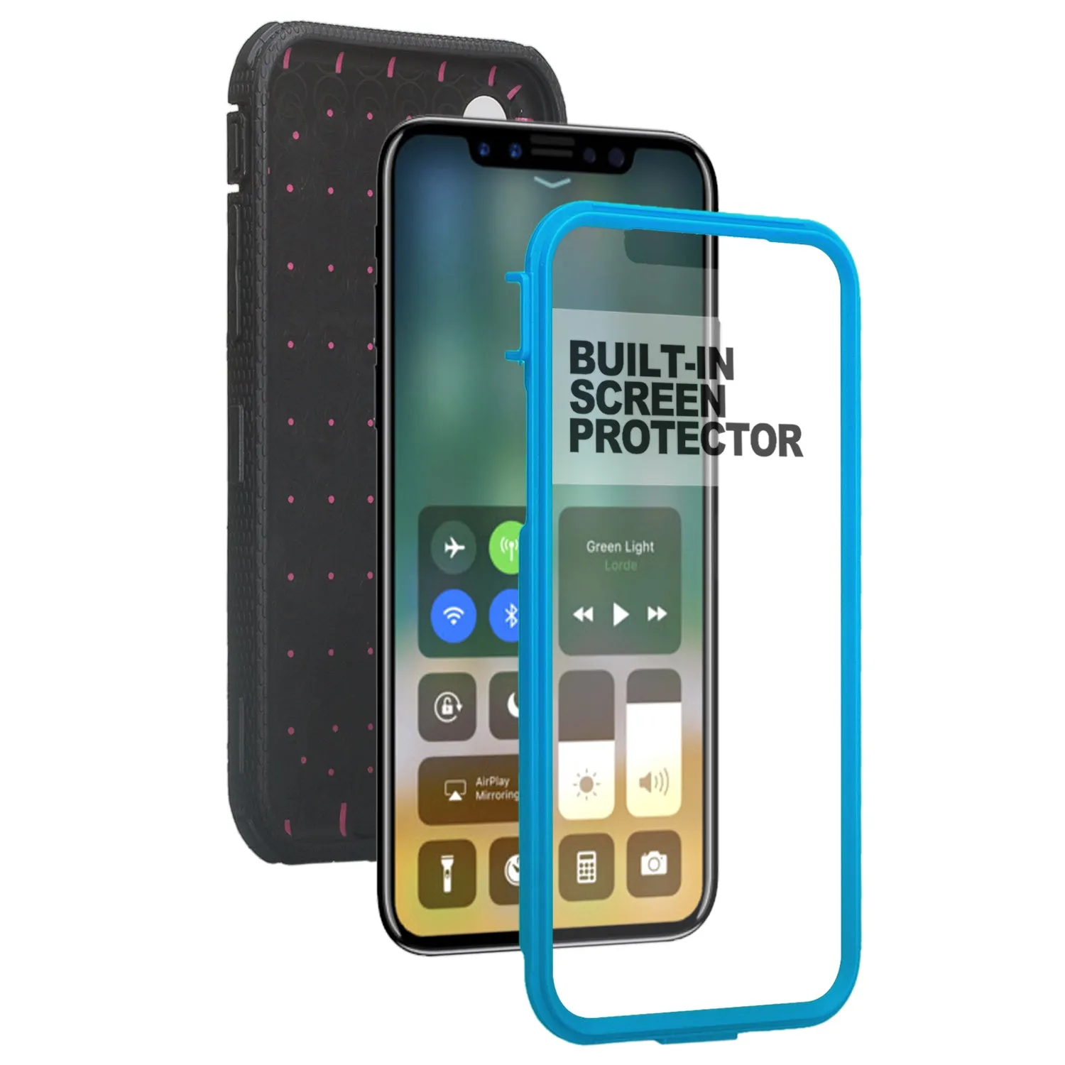 Apple iPhone X | iPhone Ten Case,  Triple Protection 3-1 w/ Built in Screen Protector Heavy Duty Holster Shell Combo Case - Blue