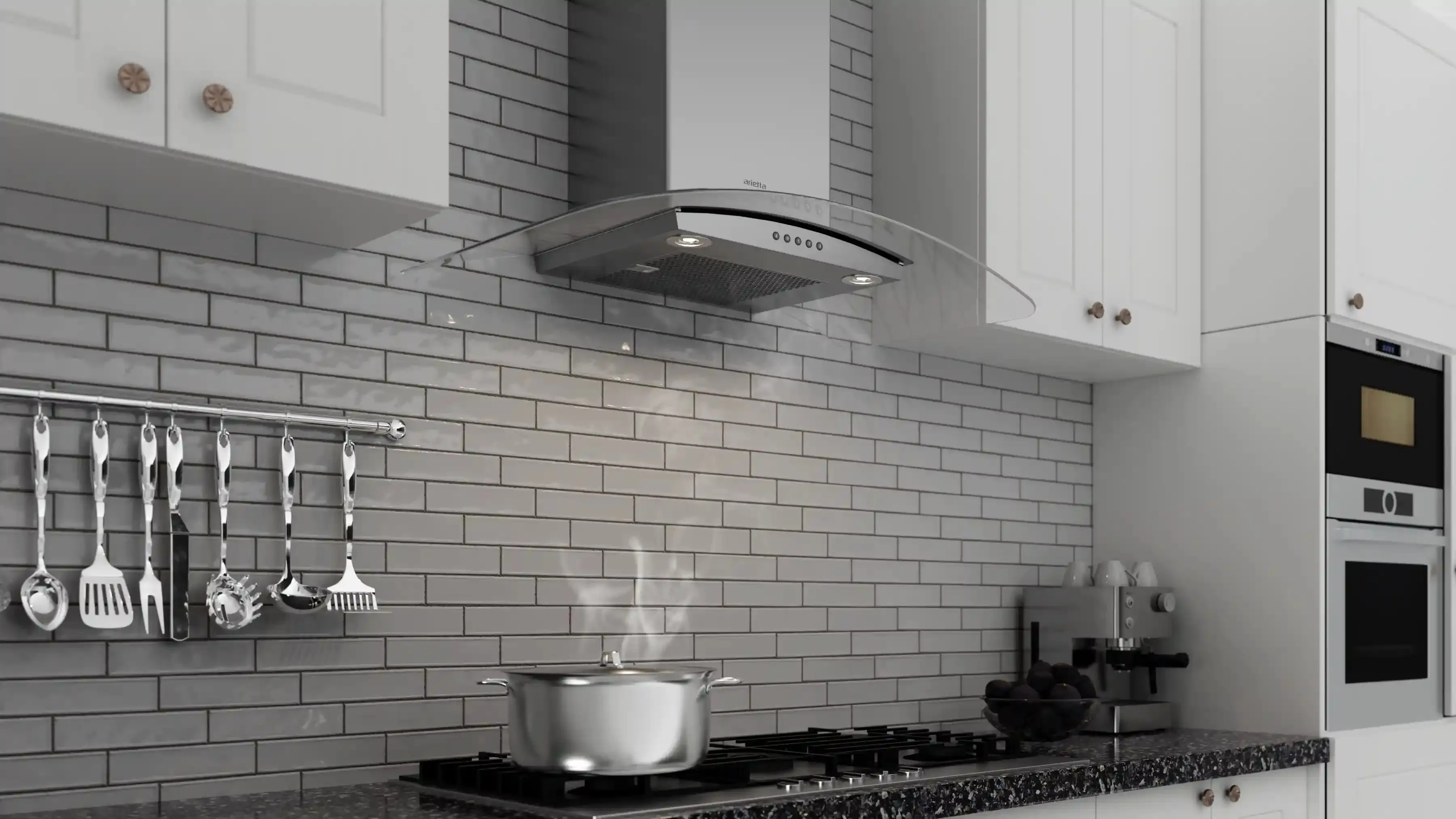 Arietta 36-Inch Dekor Glass 400 CFM Wall Mount Range Hood in Stainless Steel (ADK436SSB)