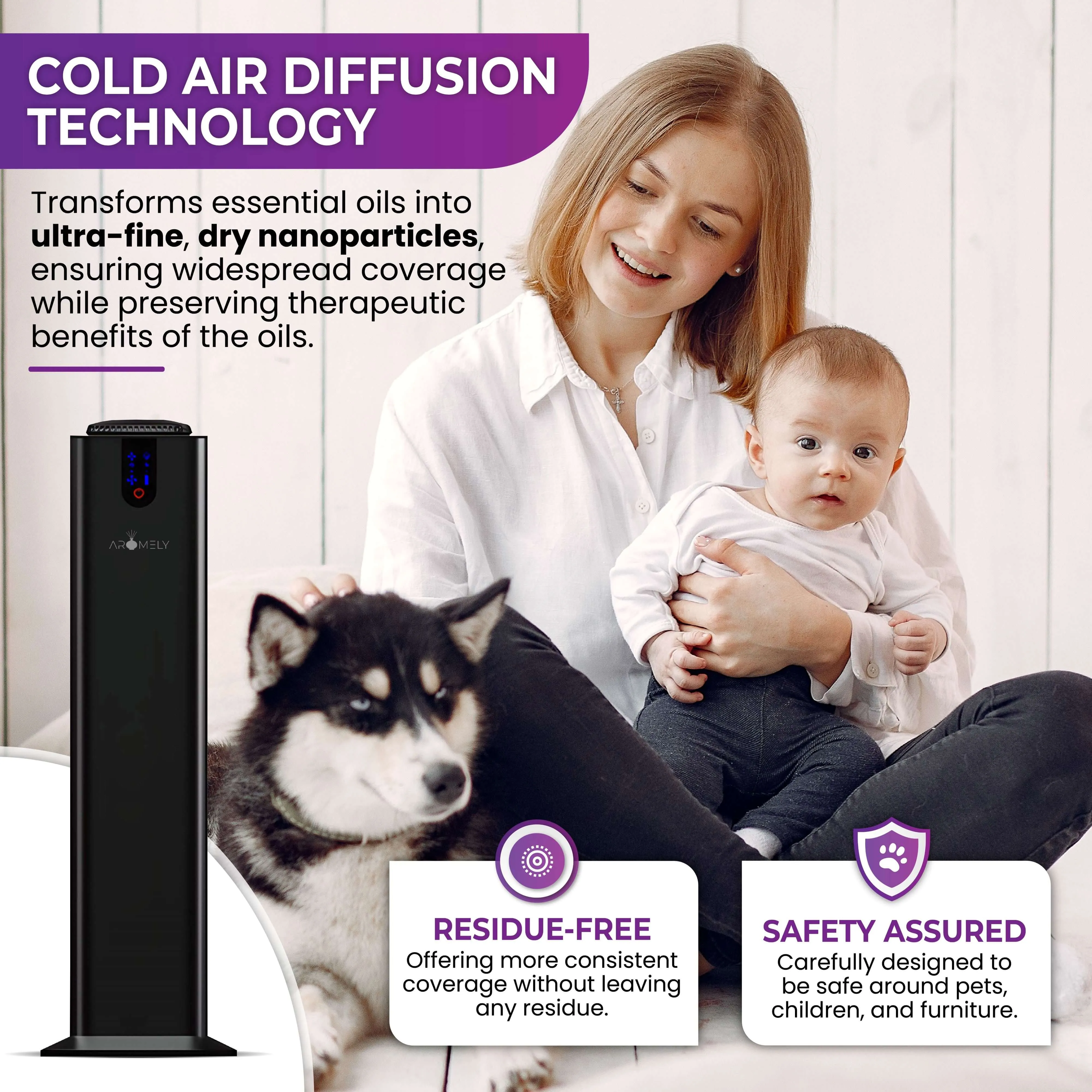 Aromely ARO TOWER - Smart Scent Diffuser Up To 3,000 Sqft. (Open Areas)