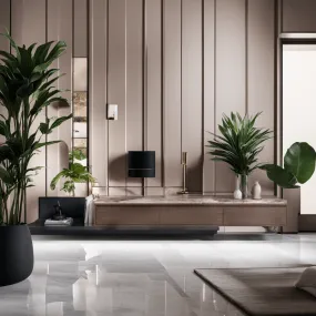 Azeriel Glossy Sintered Stone Extendable Tv Console