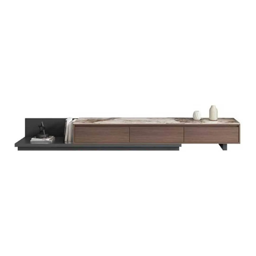 Azeriel Glossy Sintered Stone Extendable Tv Console