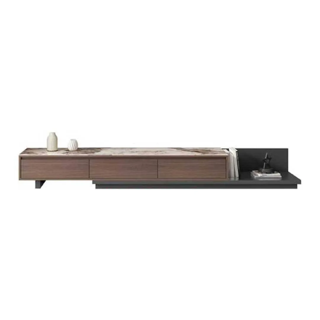 Azeriel Glossy Sintered Stone Extendable Tv Console