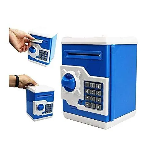 Battery Operated Mini ATM Safe Kids Piggy Saving ATM Bank with Electronic Lock Coin Bank Cash Deposit ATM for Kids