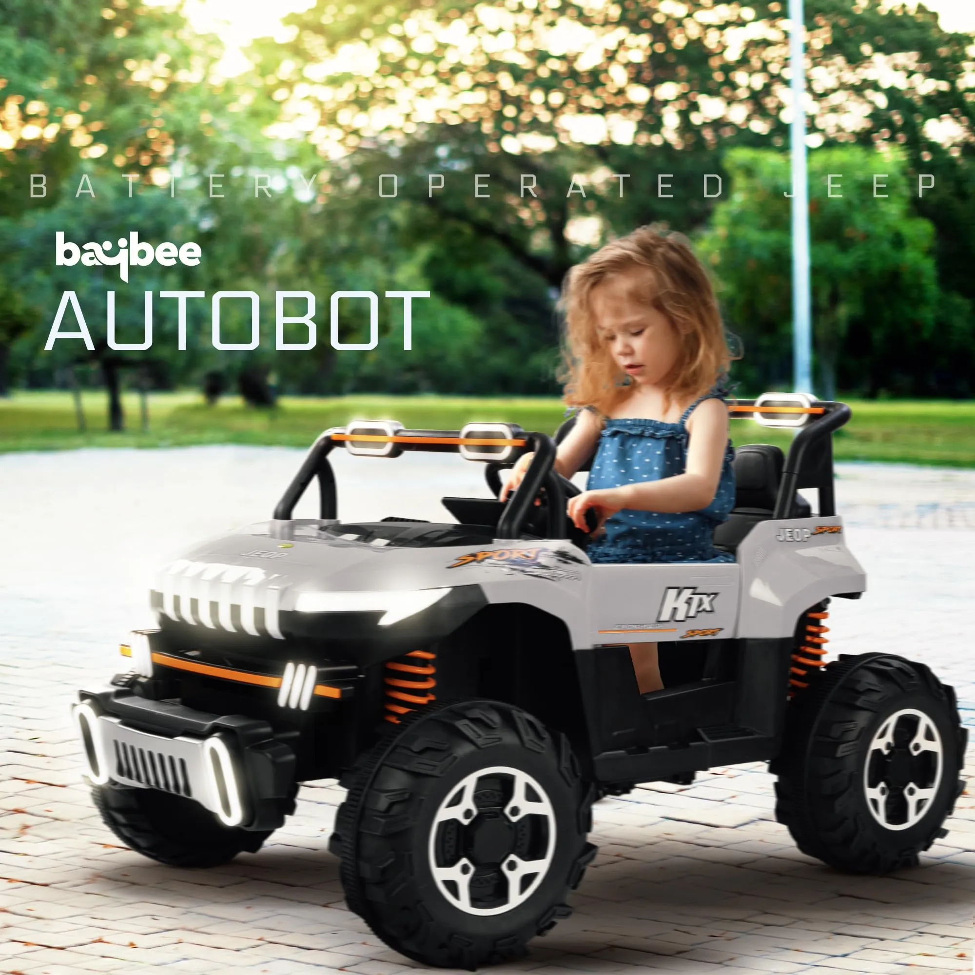 Baybee Autobot Rechargeable Battery Operated Jeep for Kids, Ride on Toy Kids Car with Bluetooth, Music & Light