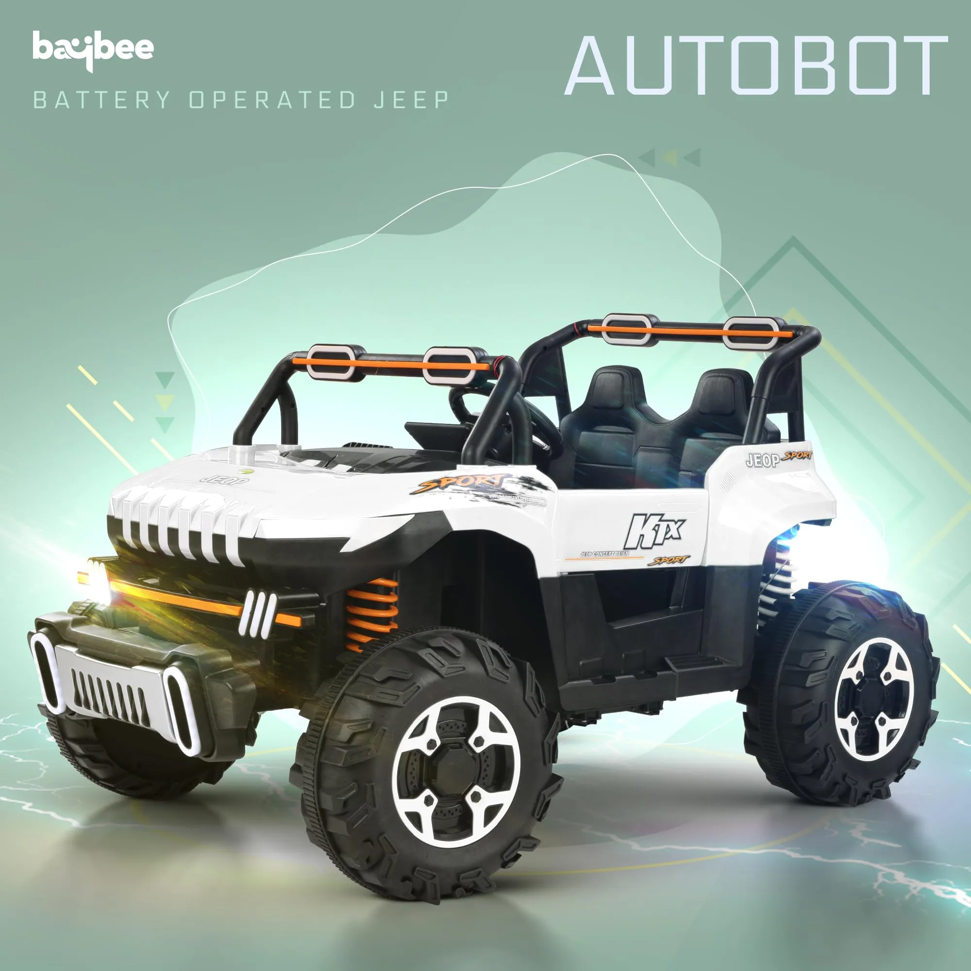 Baybee Autobot Rechargeable Battery Operated Jeep for Kids, Ride on Toy Kids Car with Bluetooth, Music & Light