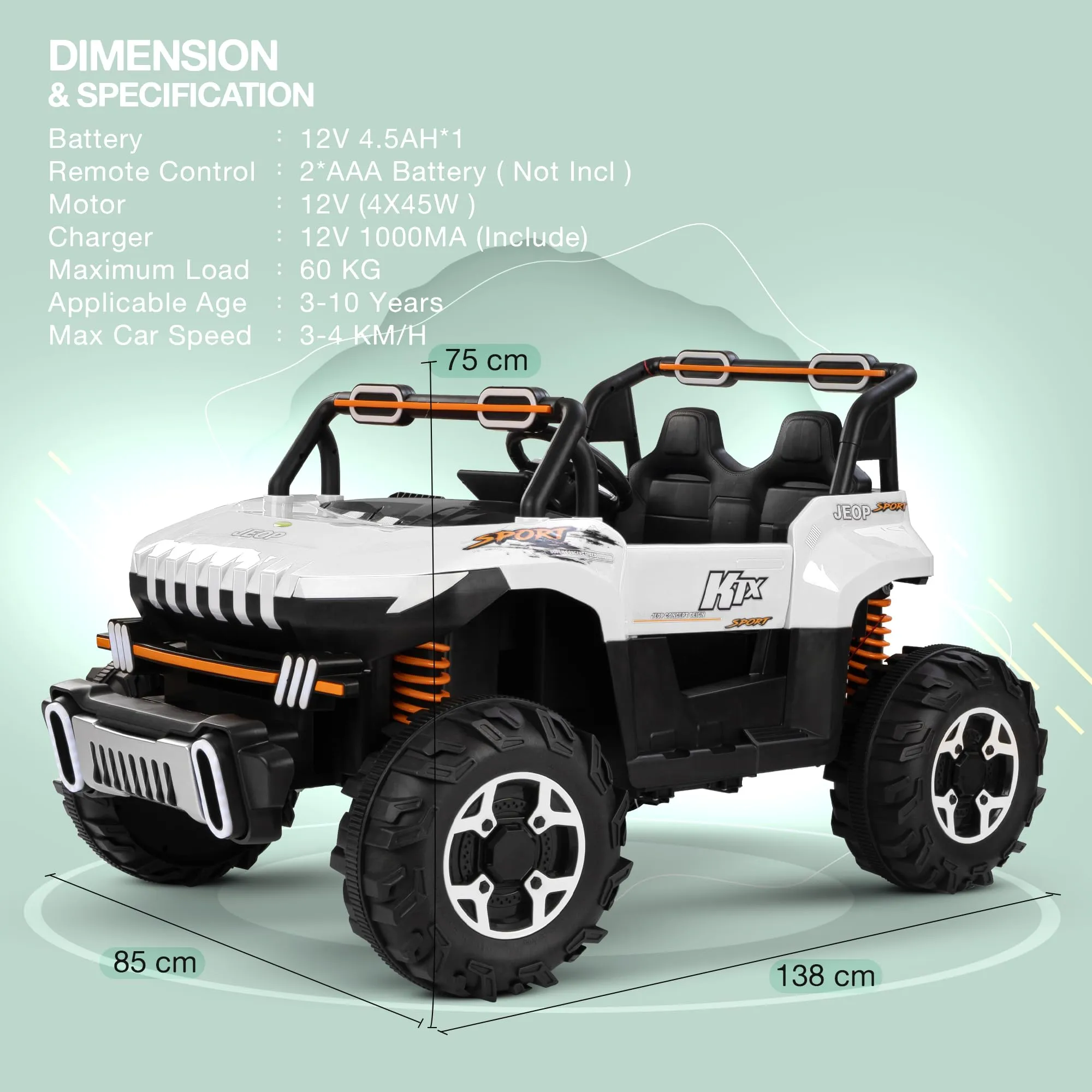 Baybee Autobot Rechargeable Battery Operated Jeep for Kids, Ride on Toy Kids Car with Bluetooth, Music & Light