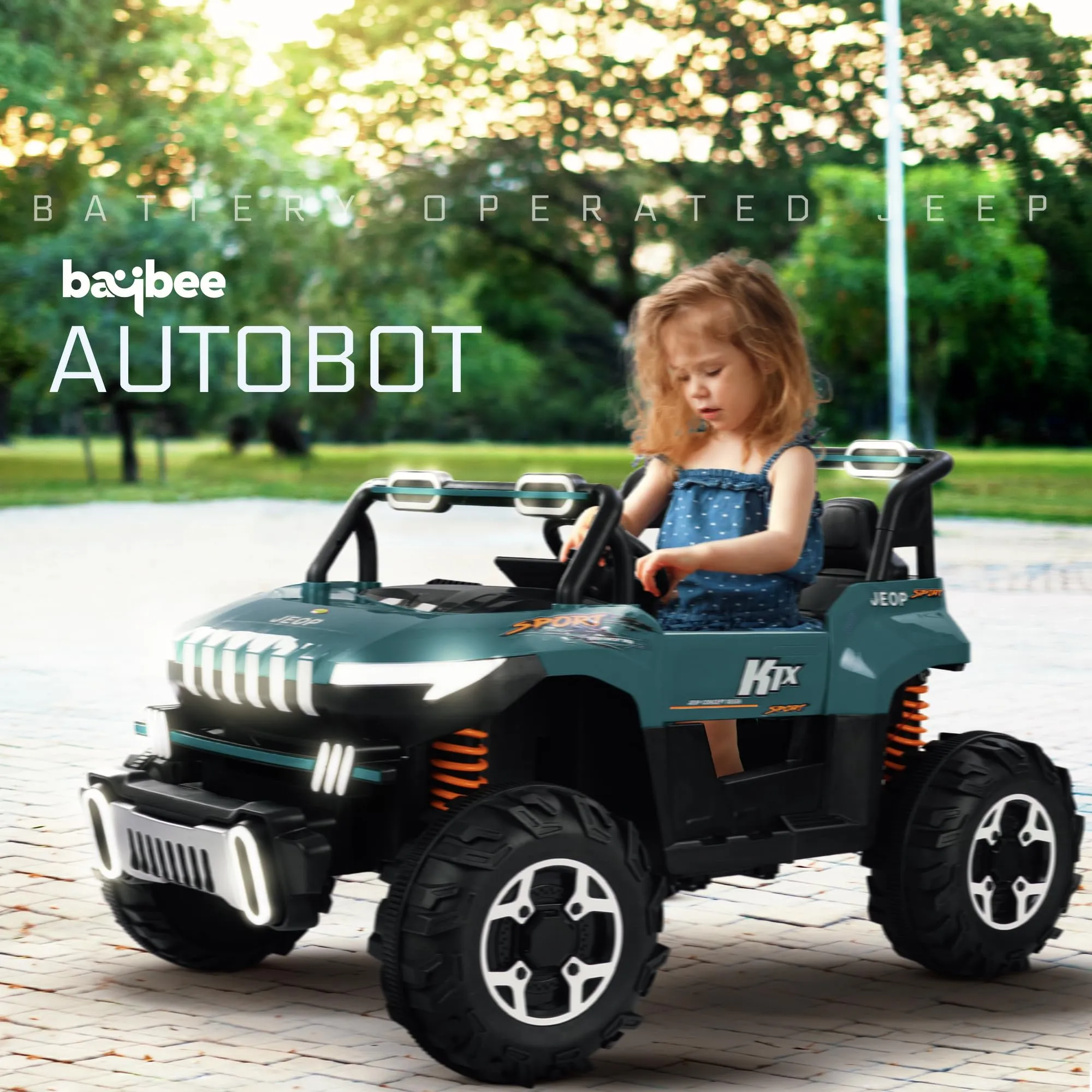 Baybee Autobot Rechargeable Battery Operated Jeep for Kids, Ride on Toy Kids Car with Bluetooth, Music & Light