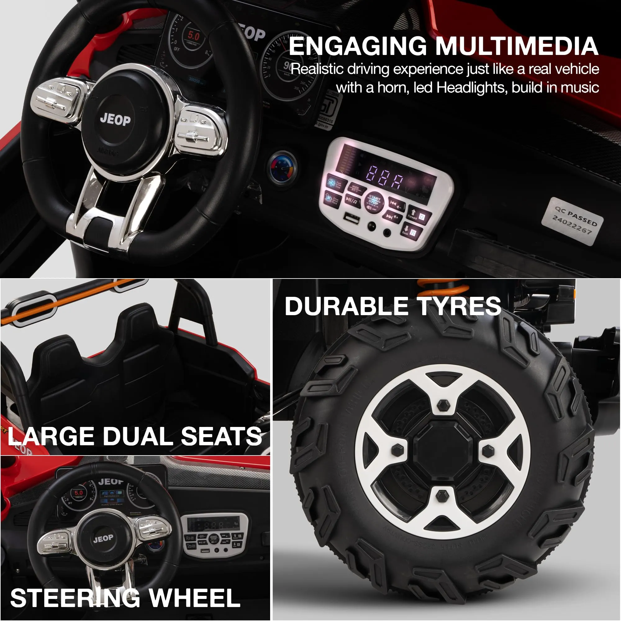 Baybee Autobot Rechargeable Battery Operated Jeep for Kids, Ride on Toy Kids Car with Bluetooth, Music & Light