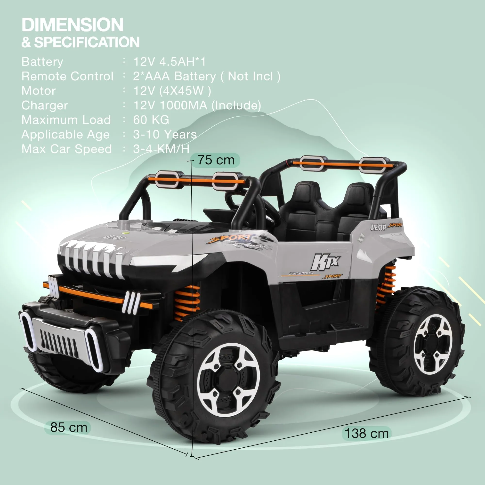 Baybee Autobot Rechargeable Battery Operated Jeep for Kids, Ride on Toy Kids Car with Bluetooth, Music & Light