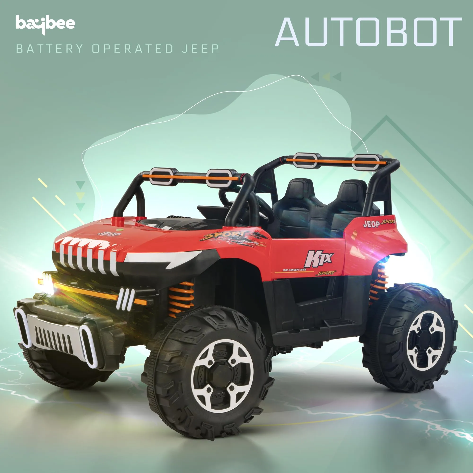 Baybee Autobot Rechargeable Battery Operated Jeep for Kids, Ride on Toy Kids Car with Bluetooth, Music & Light