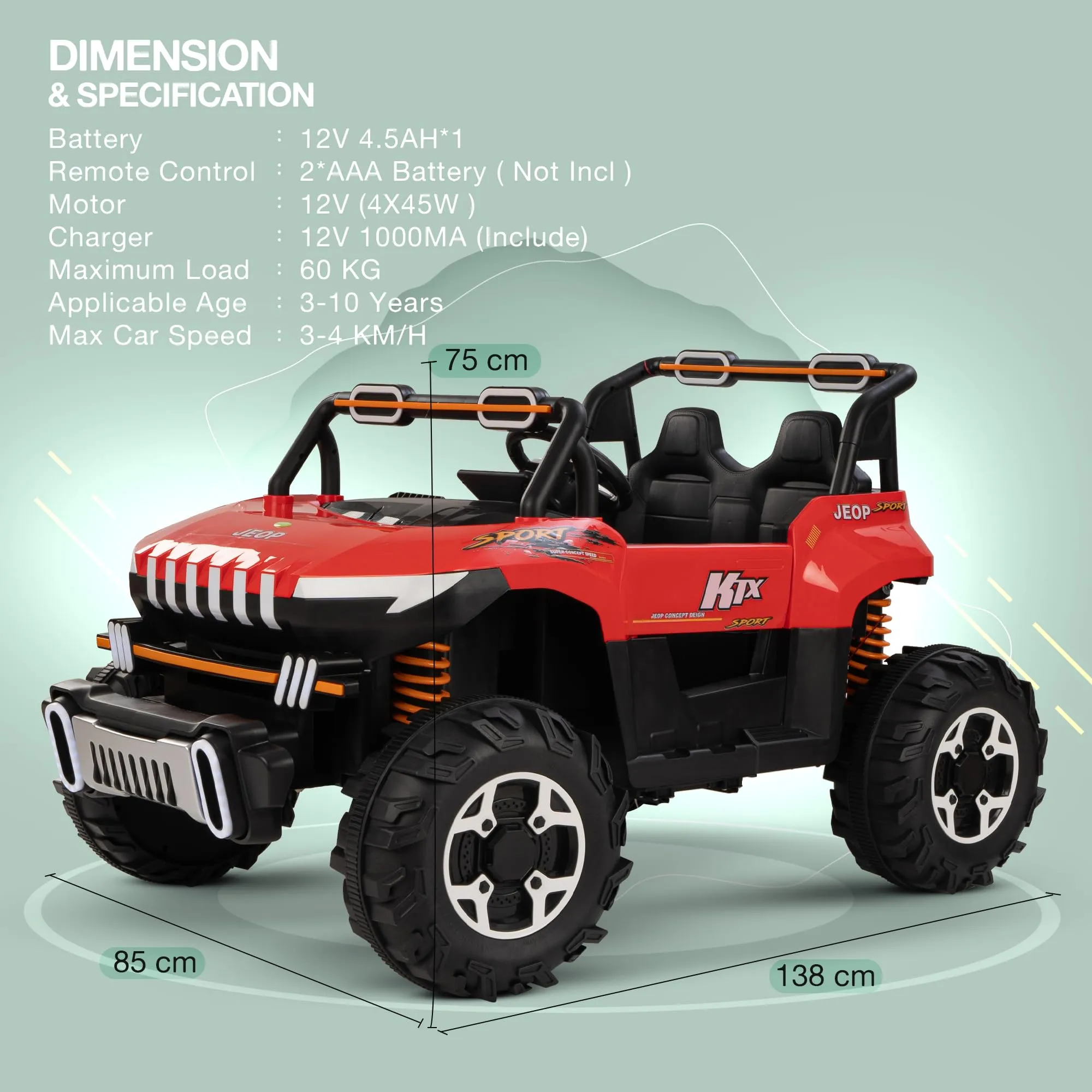 Baybee Autobot Rechargeable Battery Operated Jeep for Kids, Ride on Toy Kids Car with Bluetooth, Music & Light